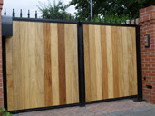 Gate T10 Electric Hard Wood Timber Gates in Steel  Frame With GSM Intercom Bawtry, Doncaster