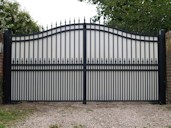 Automated Wrought Iron Gate Clad with steel Sheets South Leverton, Retford.