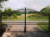 Gate 7 Large Manual opening Bow top wrought iron estate gates Sykehouse, Doncaster, South Yorkshire 