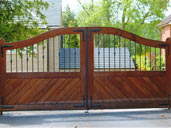 Gate T4 Iroco Timber and Wrought Iron Remote Control  Gates Whirlow, Sheffield